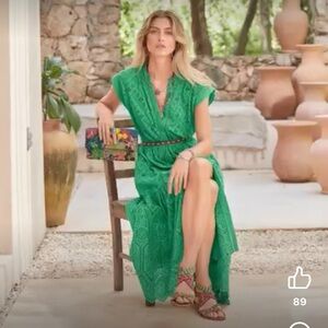 Sundance Brea Green Cotton Eyelet Dress